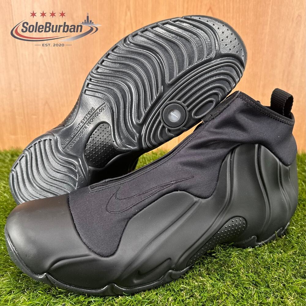 Nike Air Flightposite Triple Black Basketball Shoes FV5582-001 Men's Size 12